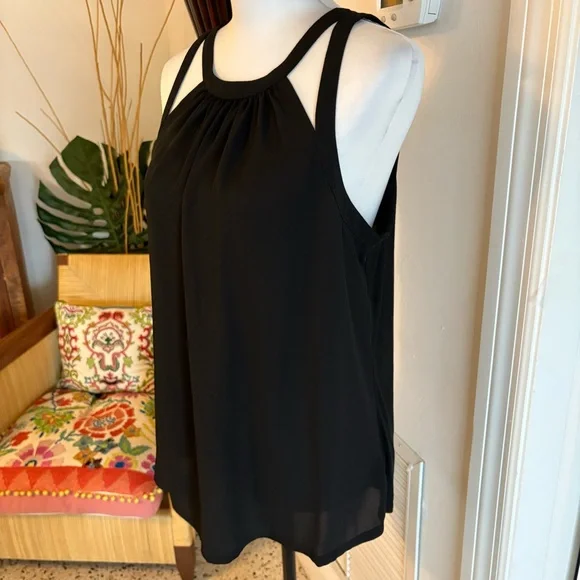 EXPRESS Black NEW Tank Swing A Line Top! Beautiful Cut Out style. 
Large - Picture 3 of 11